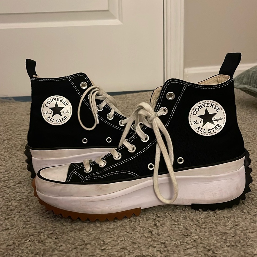 Black Platform Run Star Hike Canvas Platform